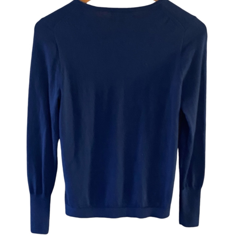 NWOT J. Crew Halle Navy Blue Merino Wool Sweater Size Small - Picture 7 of 8